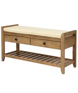TREXM Multipurpose Entryway Storage Bench Shoe Rack with Seat &amp; Drawers - $222.99
