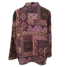 Dressbarn Brocade Jacket 1X Tapestry Blazer Purple Damask Women Baroque ... - $29.69