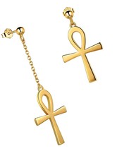 Egyptian Ankh Ring Ankh Cross Earrings Dangle Key - $52.95