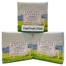 Crabtree &amp; Evelyn Goat Milk Bar Soap Triple Milled 10.5oz (3x3.5oz) 3pc Set - $17.82