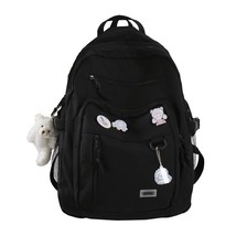 Fashion Big Student Backpack NEW Badge Rucksack Girls School Bag High Capacity W - £50.03 GBP