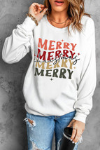 Merry Christmas Letter Graphic Sweatshirt - £35.39 GBP