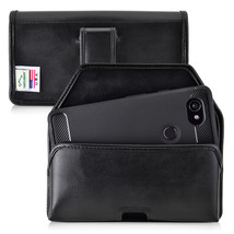 Google Pixel 2 XL Belt Case Fits Slim Case Black Leather Executive Belt Clip - £30.25 GBP