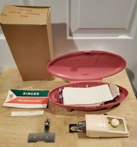 Singer Buttonholer Pink Case Original Box 489500 Templates Manual - $36.76