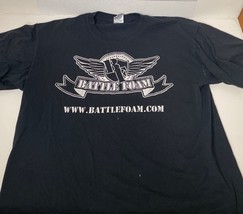 Gildan Battle Foam Black Crewneck Logo T-Shirt Mens Large - $19.99