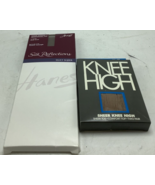 Lot of 2 New Hanes Silk Reflections Reinforced Toe Knee Highs 2 Pk Style... - $8.05 CAD