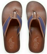 Polo Ralph Lauren Brown/Tan Suede Leather Sandals Flip Flops  8,9,10,11,... - $89.98