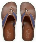 Polo Ralph Lauren Brown/Tan Suede Leather Sandals Flip Flops  8,9,10,11,12,13 - $89.98