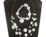 Baroque Freshwater Mother of Pearl Shell Bracelet and Necklace Set 18&quot; v... - $32.62