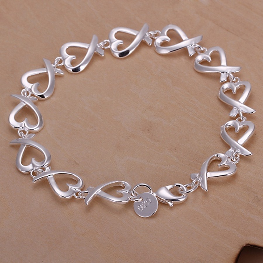 925  silver Bracelets For women wedding lady cute noble pretty Jewelry fashion n - £9.72 GBP