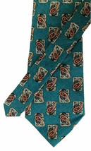 Vintage Ralph Lauren CHAPS Silk Tie Turquoise Teal Paisley Embossed - £14.96 GBP