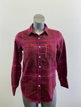 Mossimo Women&#39;s Button Up Shirt Size Small Boyfriend Fit Red Plaid Long Sleeve - £7.79 GBP