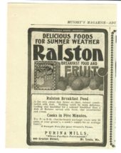 1902 Ralston Antique Print Ad Breakfast Food and Fruit Purina Mills - £5.47 GBP