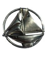 Sterling Silver Brooch Regatta Sailboat Pin Ship Yacht Signed Beau Nautical - €27,88 EUR