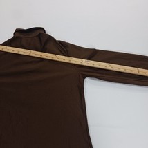 Vintage LeeMar Women's Brown Qiana Nylon 1/4 Buttons Collar Blouse Chest 37" image 8
