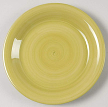 New Handpainted Lime Green Color Swirl Design Large Dinner Plate By Citrus Grove - £13.38 GBP
