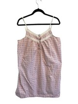 ALEXANDER DEL ROSSA Womens Nightgown Pink Floral Knee Length Crochet Str... - $21.11