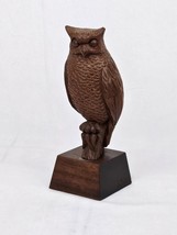 Vintage J. Jose Pinal Hand Carved Wooden Owl Mexican Folk Art Mid Century Signed - £46.00 GBP