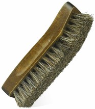 Small Size &amp; Small Arc Boot &amp; SHOE SHINE BRUSH 100% Brown Horsehair EYKOSI - £19.01 GBP