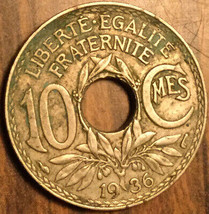1936 France 10 Centimes Coin - £1.30 GBP