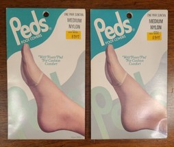 Vintage Peds Brand  Nylon Toe Covers Foot Covers MEDIUM SUNTAN WITH CUSHION - £18.67 GBP