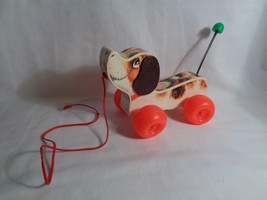 Vintage 1968 Fisher Price Little Snoopy Dog Pull Toy Wooden Dog - as is - $9.84