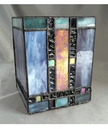 Dale Tiffany Purple/Blue Iridescent Art Glass Rectangular Candle Holder - $19.50