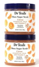 2 Count Dr Teal&#39;s 19 Oz Citrus Essential Oils Vitamin C Shea Butter Sugar Scrub - £32.24 GBP