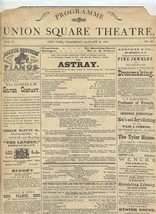 1874 Union Square Theatre Program Led Astray Broadway New York Dion Boucicault  - £76.02 GBP