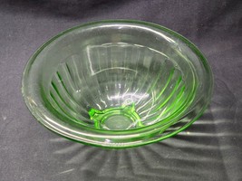 Vintage BARTLETT COLLINS Uranium Art Glass 10&quot; Mixing Bowl Depression Glass - $28.69