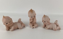 Vintage Set Of 3 Lefton Kewpie Doll Bisque Figurines 4.5” Piano Babies P... - $49.45