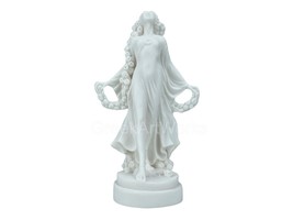 Flora Divine Patroness of Gardens Roman Goddess Cast Alabaster Statue Sculpture - £27.88 GBP