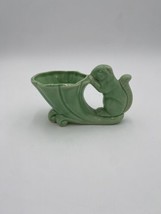 Vintage Pottery Planter Green Squirrel and Cornucopia  - $18.49