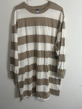 Old Navy Women’s Brown White Stripe Long Sleeve Oversized Sleep Shirt Si... - €24,24 EUR