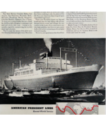1940 American President Lines Cruise Ship Advertisement Jackson Boat DWJ5B - $549.96 MXN