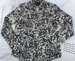 J. Crew Button Down Shirt 2 White Black Animal Print Long Sleeve Collare... - $33.41