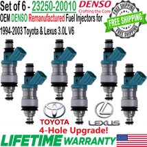 x6 OEM Denso 4-Hole Upgrade Fuel Injectors For 1998-2000 Toyota Sienna 3.0L V6 - £127.21 GBP