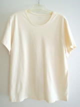 Ladies Top Size 1X Off White S/S Scoop Neck Cotton Tee $28 Value L L Bea... - £11.99 GBP
