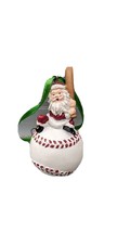 Santa Holding a Bat Sitting on a Baseball Christmas Tree Ornament - $12.77