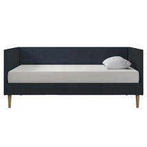 Twin Mid-Century Modern Dark Blue Linen Upholstered Daybed - $12,933.04 MXN