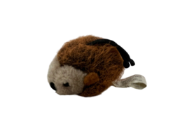 K&amp;M 1992 mini 2.5&quot; plush hedgehog porcupine hanging ornament stuffed toy brown - $10.39