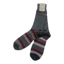 Perry Ellis Mens Red And White Stripe Long Socks, 7-12, Grey - £23.30 GBP