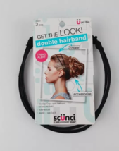 Scunci Get The Look Double Hairband No Slip Grip #20431 NEW - £8.39 GBP