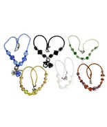 Set of 6 Safari Murano Art Glass Bead Necklaces, Amber Blue Green Onyx H... - $946.42 MXN