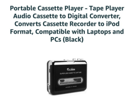 Cassette to MP3 USB Tape Player - Lightweight Converter for Vintage Musi... - $49.38