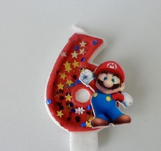 Super Mario Brothers Birthday Candle. cake topper, cupcake topper - £7.07 GBP