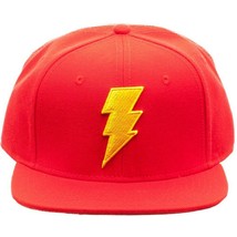 Dc Comics Red Shazam Justice League 3D Bolt Logo Snapback Hat Cap Flat Bill Mens - £9.05 GBP