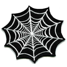 Spider Web Iron On Patch 3&quot; Outlaw Biker Punk Rocker New Embroidered Applique - £3.91 GBP