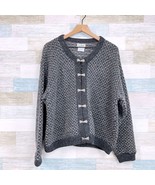 LL Bean Vintage Birdseye Wool Blend Cardigan Sweater Norway Made Womens ... - $138.59