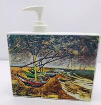 CROSCIL Claude Monet Soap Hand Lotion Dispenser Famous Van Gogh Boats - $18.05